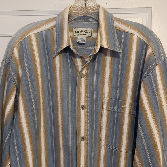 90s Arizona Jean Company Denim Button Down Shirt Medium Cotton - Picture 1 of 5